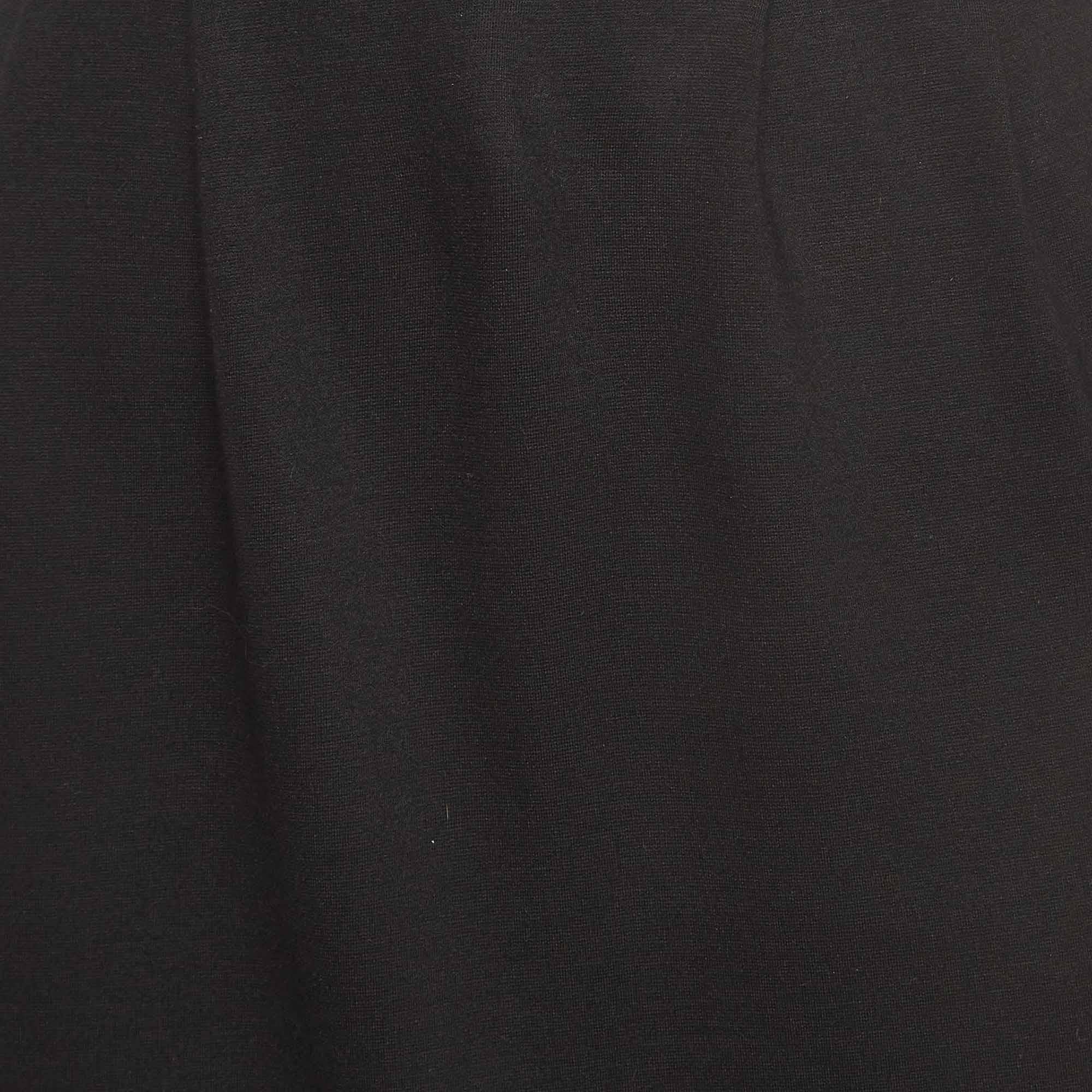 Noir Moschino Cheap and Chic Black Jersey Pleated Pencil Skirt M.