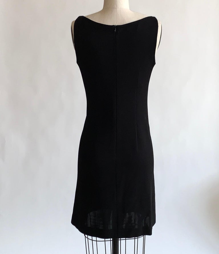 Moschino Cheap and Chic Black Mesh Bow Knit Dress For Sale at 1stDibs