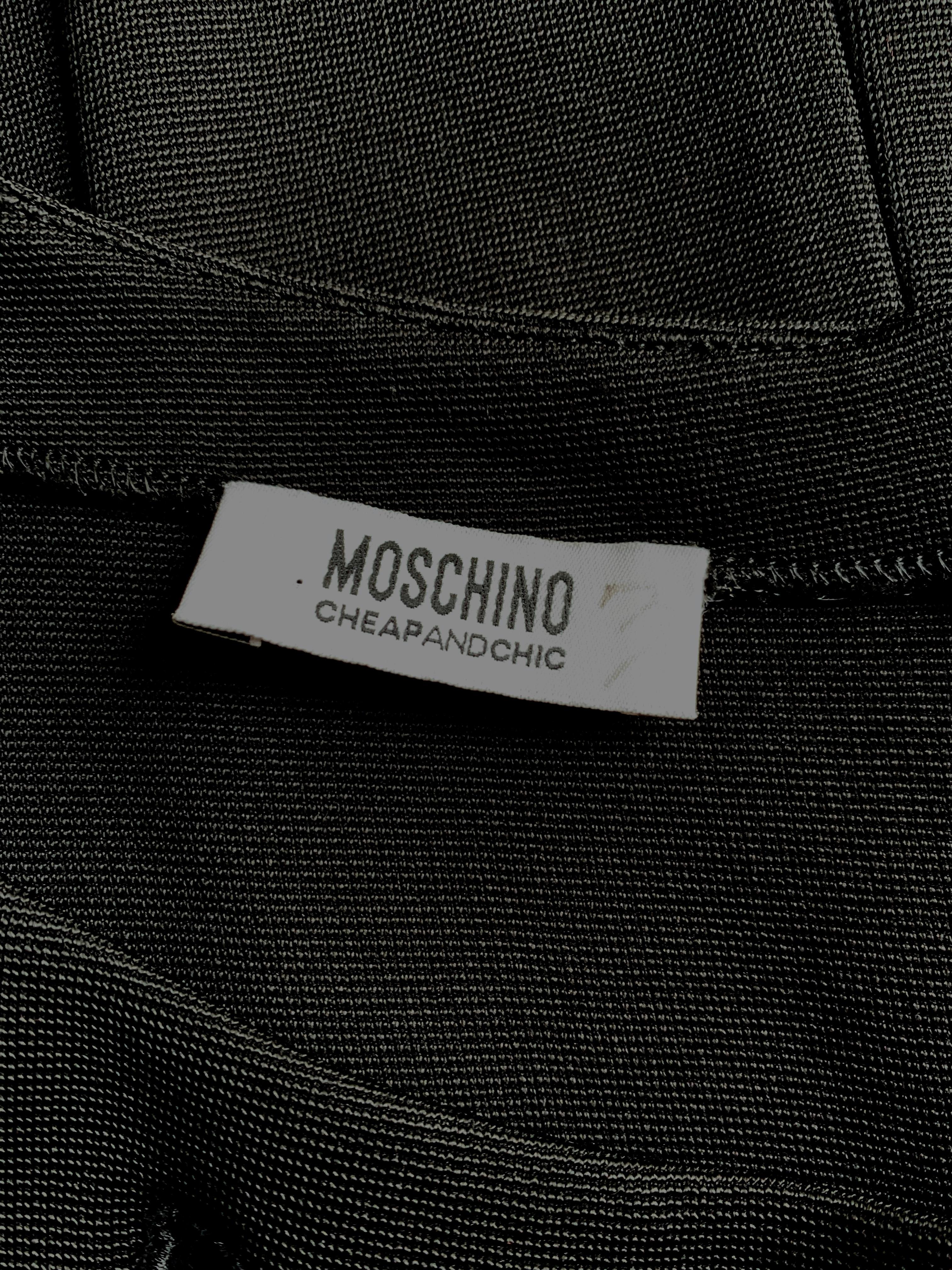 Moschino Cheap and Chic Black Mesh Bow Knit Dress In Good Condition For Sale In San Francisco, CA