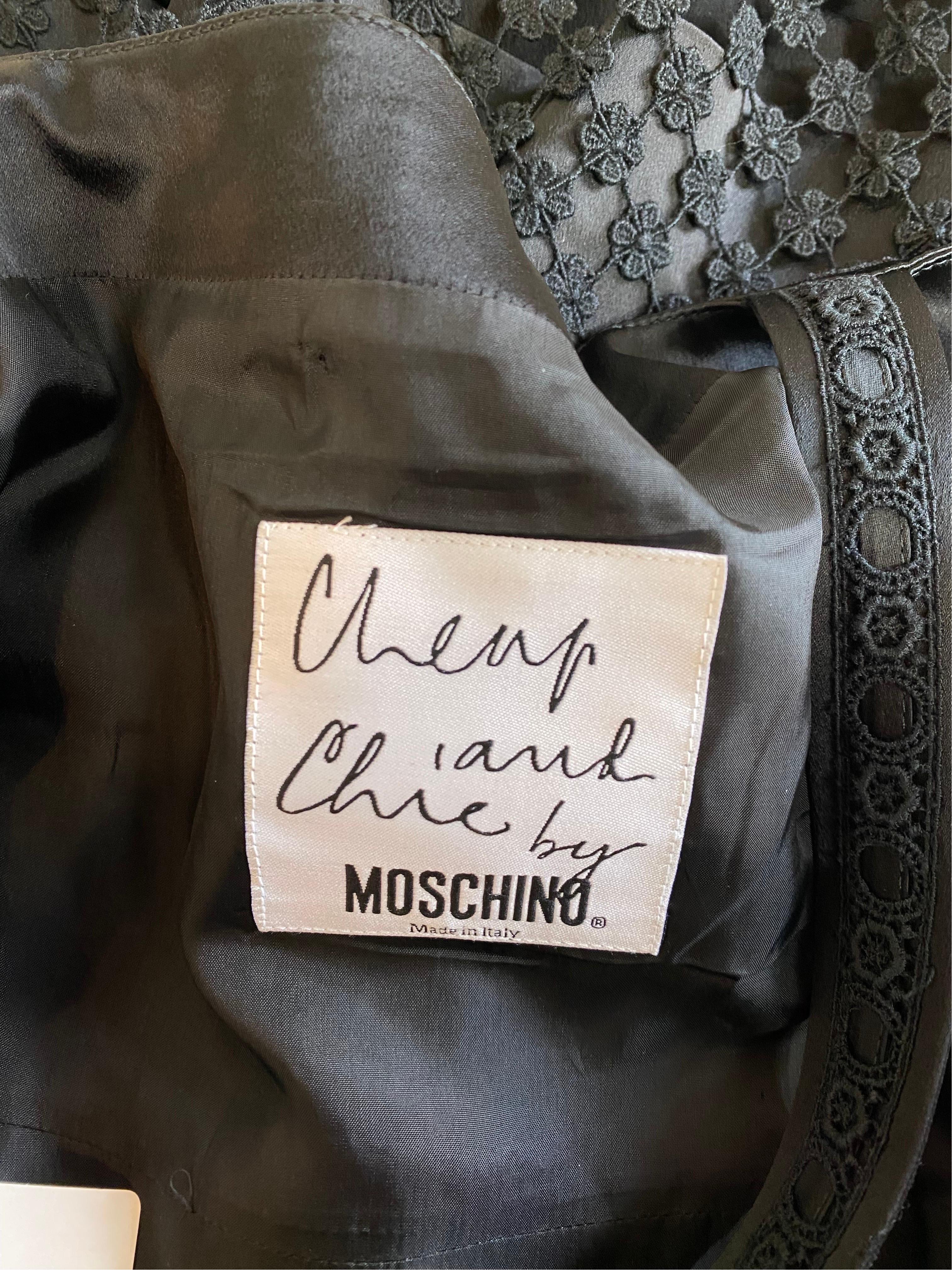 Moschino Cheap and Chic mini robe noire à fleurs en vente 2