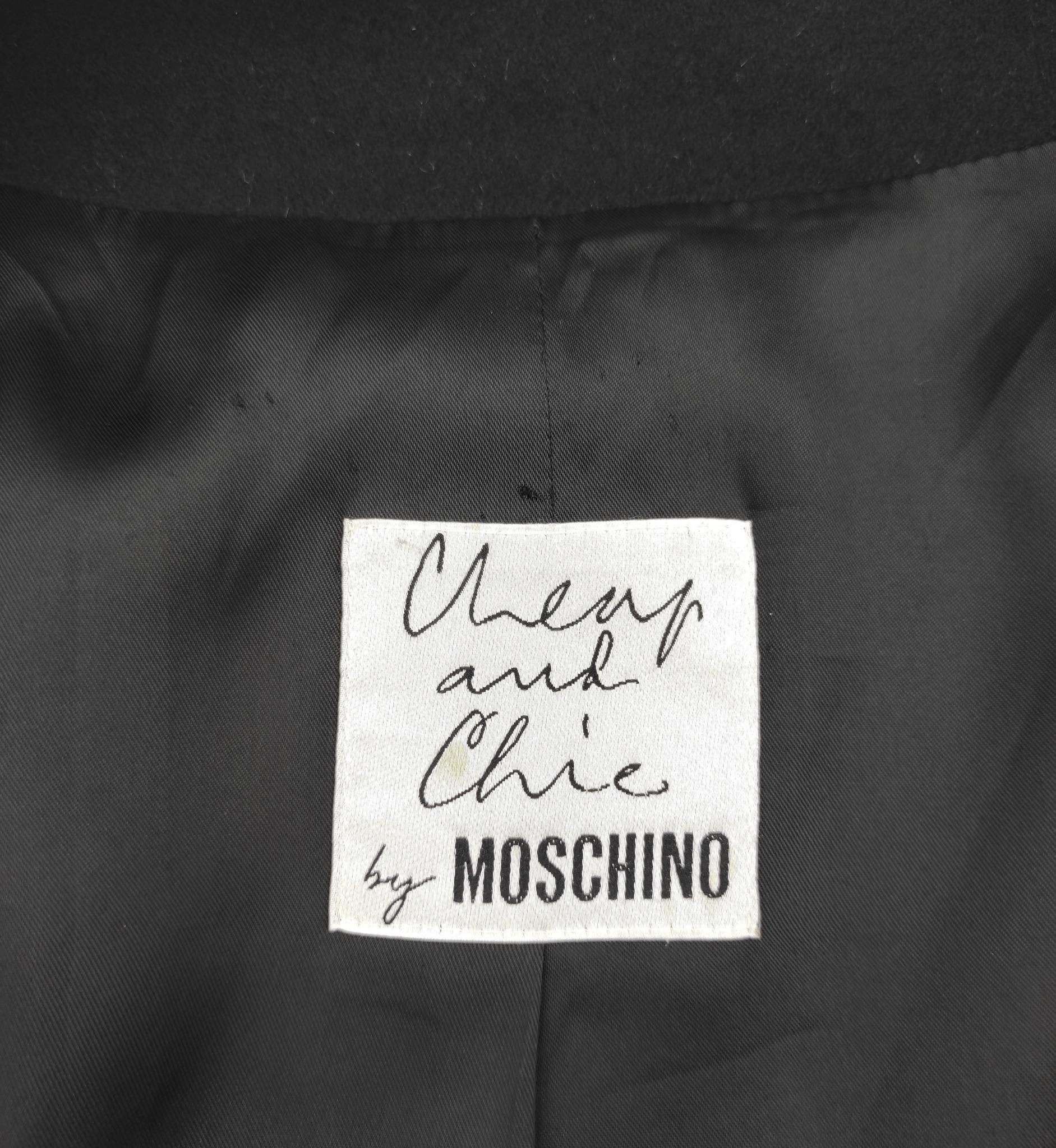 Moschino Cheap and Chic black question mark cropped blazer For Sale 7