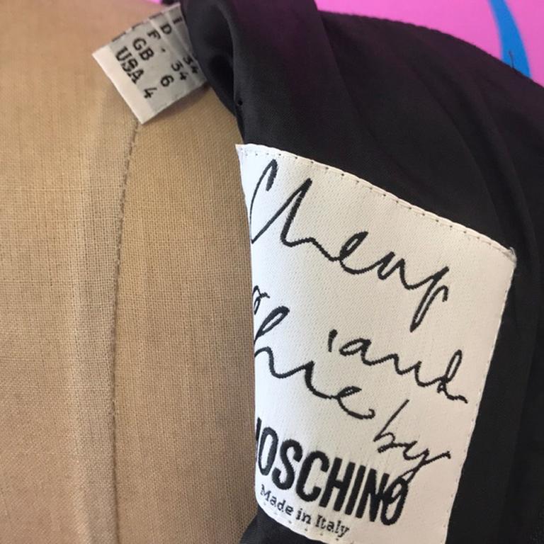 Moschino Cheap and Chic Black Satin Panel Dress For Sale 3