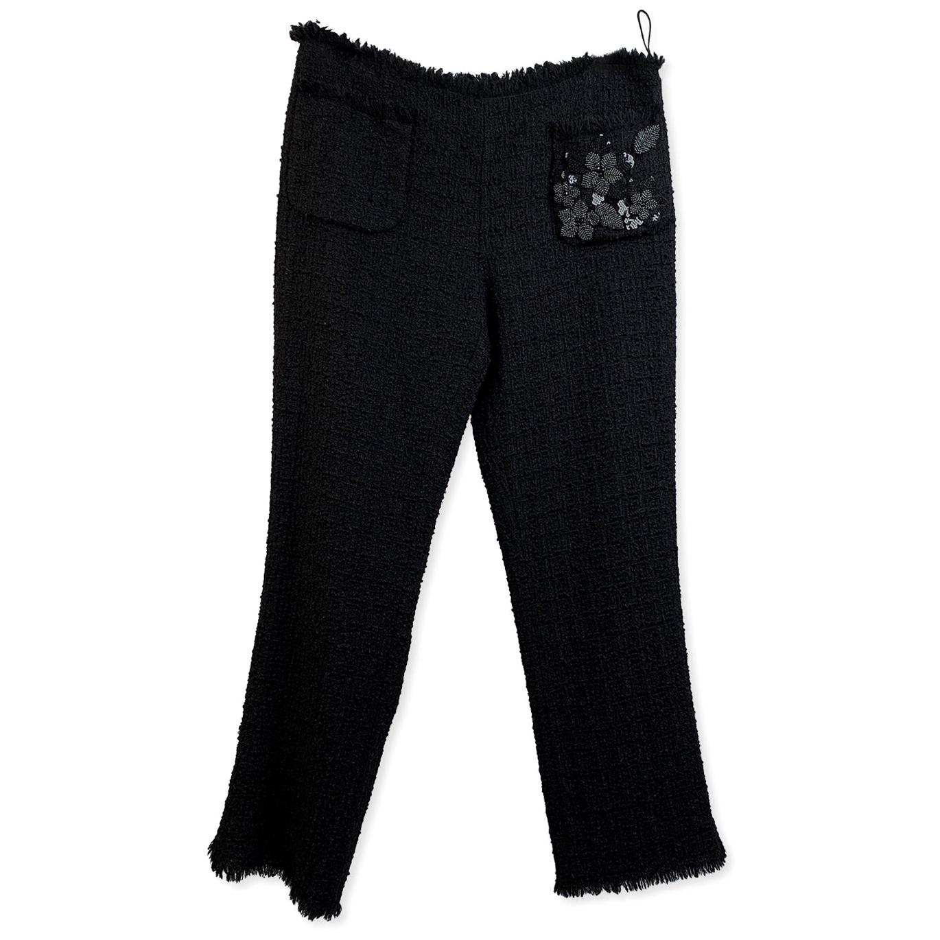 Moschino Cheap and Chic Black Wool Bouclè Trousers Size 44