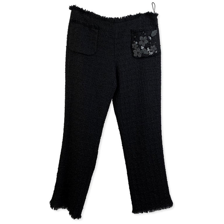 Moschino Cheap and Chic Black Wool Bouclè Trousers Size 44 For Sale at  1stDibs