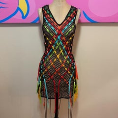 Moschino Cheap and Chic Black Woven Ribbon Dress