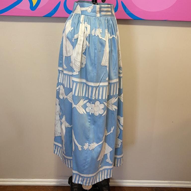 Women's Moschino Cheap and Chic Blue White Maxi Skirt For Sale