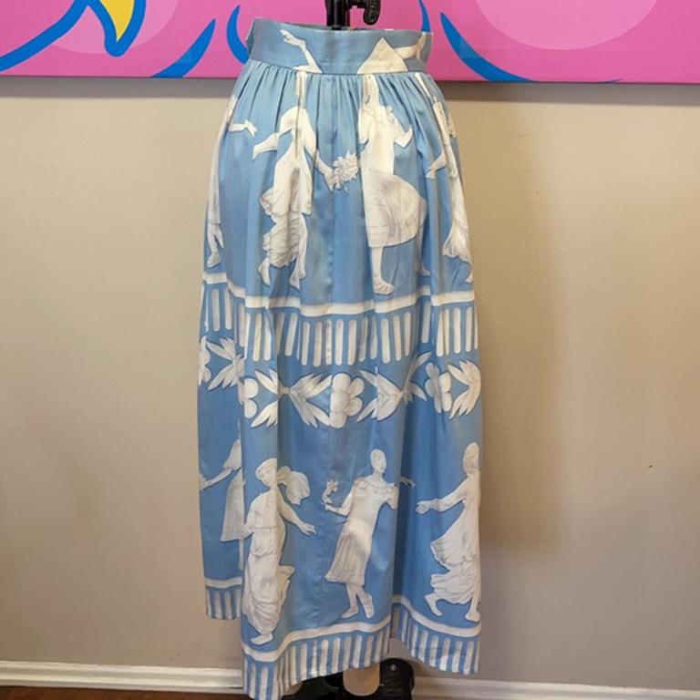 Moschino Cheap and Chic Blue White Maxi Skirt For Sale 1