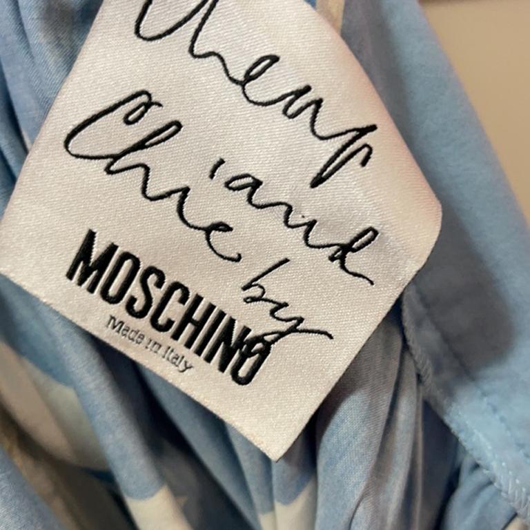 Moschino Cheap and Chic Blue White Maxi Skirt For Sale 4