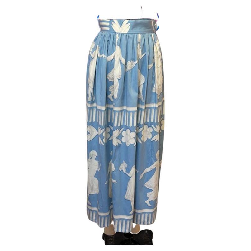 Moschino Cheap and Chic Blue White Maxi Skirt For Sale