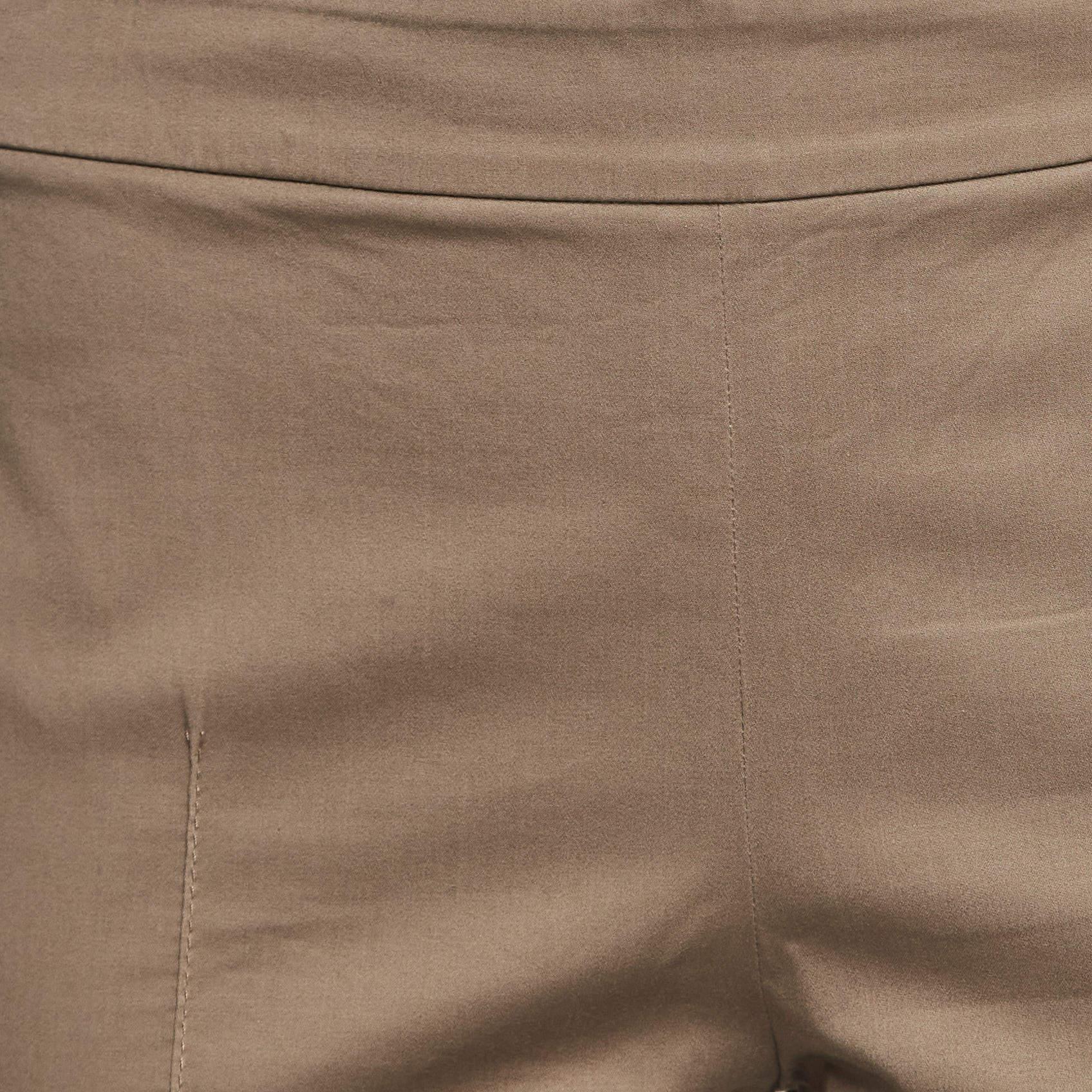 Moschino Cheap and Chic Brown Cotton Skinny Trousers M In Good Condition For Sale In Dubai, Al Qouz 2