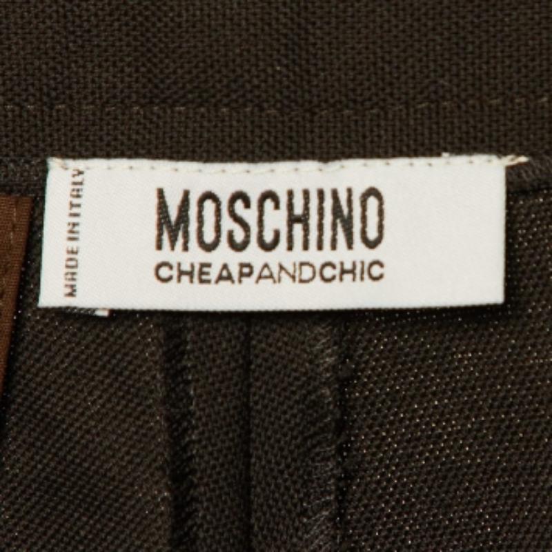 Moschino Cheap and Chic Braune Woll-Jogginghose M im Angebot 1