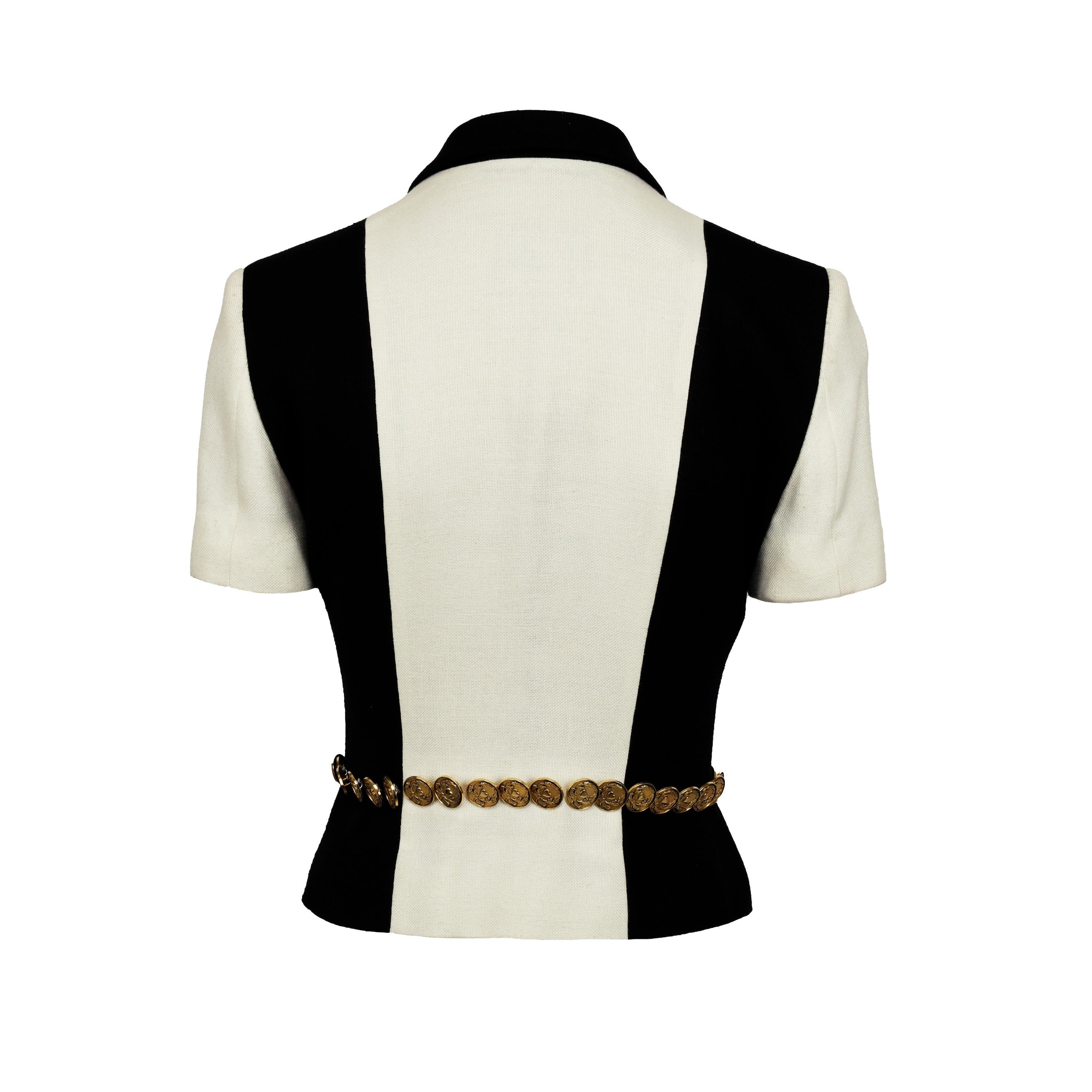 Moschino Cheap and Chic Coin Belt Jacket and Skirt Set For Sale 1