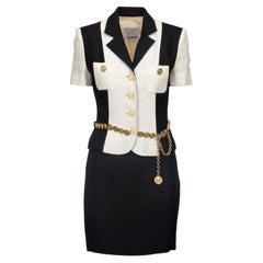 Moschino Cheap and Chic Coin Belt Jacket and Skirt Set