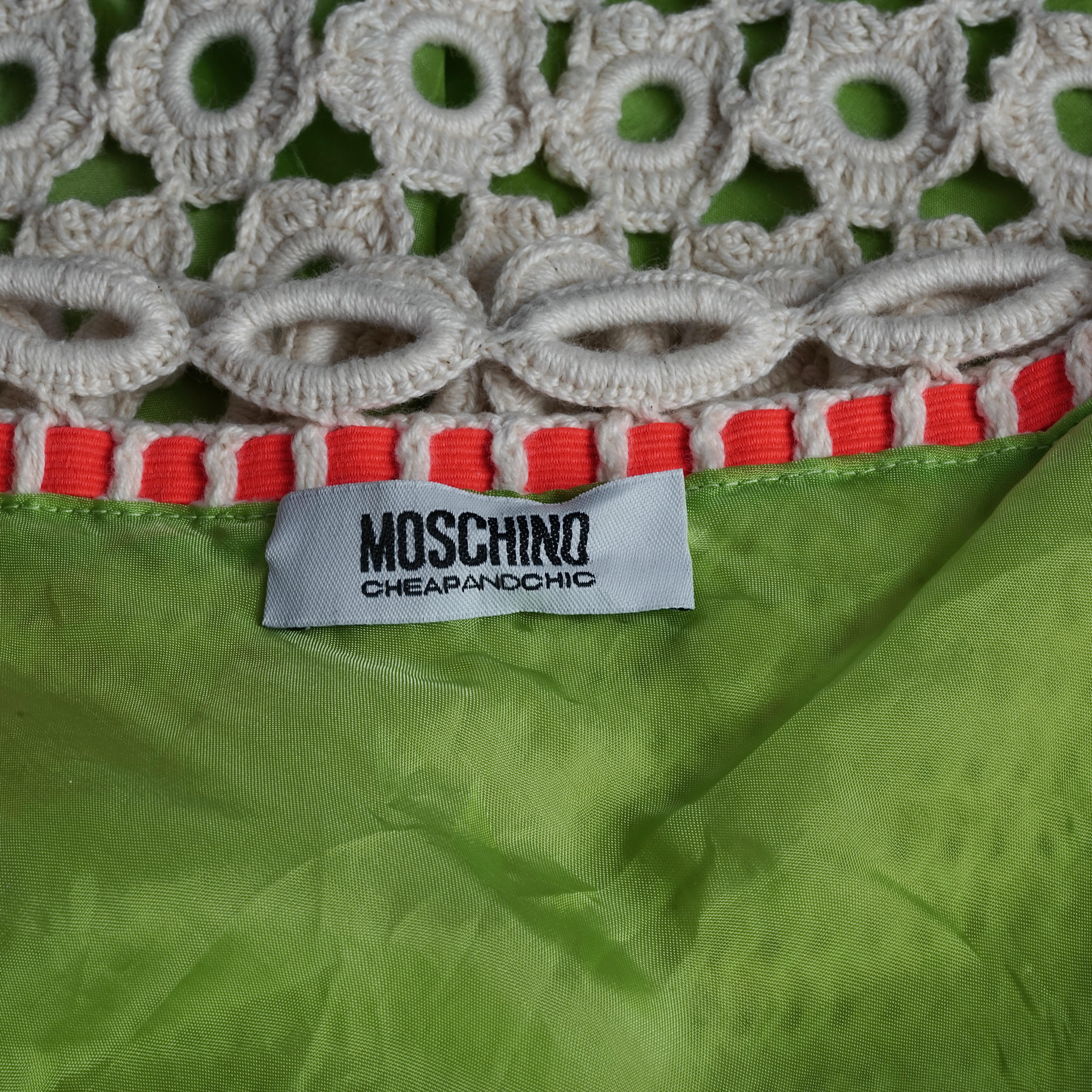MOSCHINO CHEAP and CHIC Color Block Ecru Crochet Dress 7