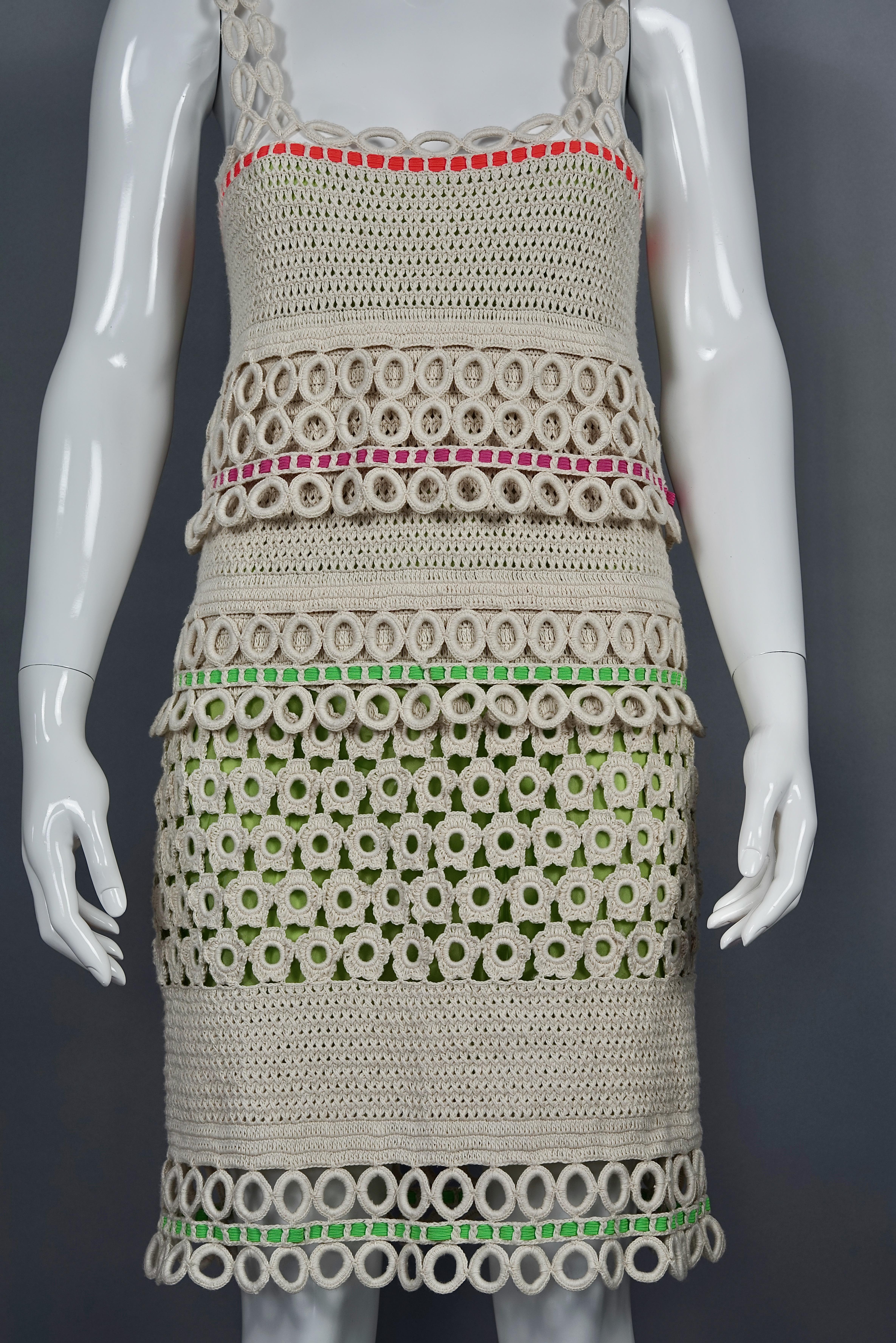 Women's MOSCHINO CHEAP and CHIC Color Block Ecru Crochet Dress