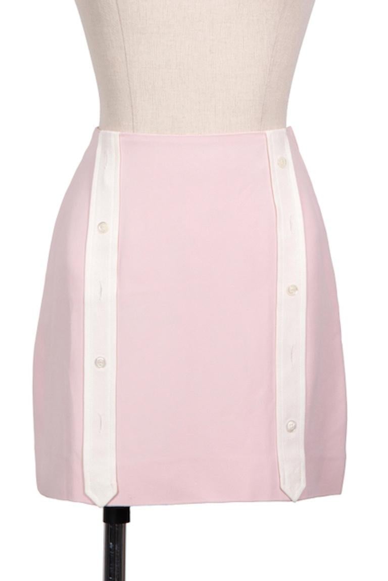 MOSCHINO Cheap and Chic Early 1990s Pale Pink Top, Jacket & Mini Skirt Ensemble For Sale 6