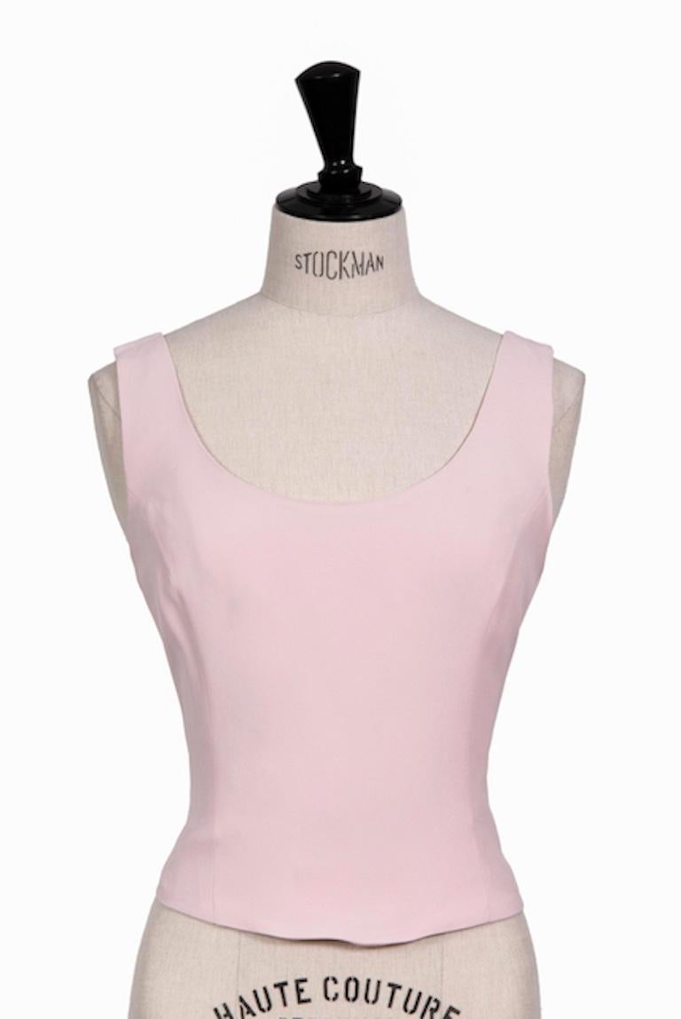 MOSCHINO Cheap and Chic Early 1990s Pale Pink Top, Jacket & Mini Skirt Ensemble For Sale 3