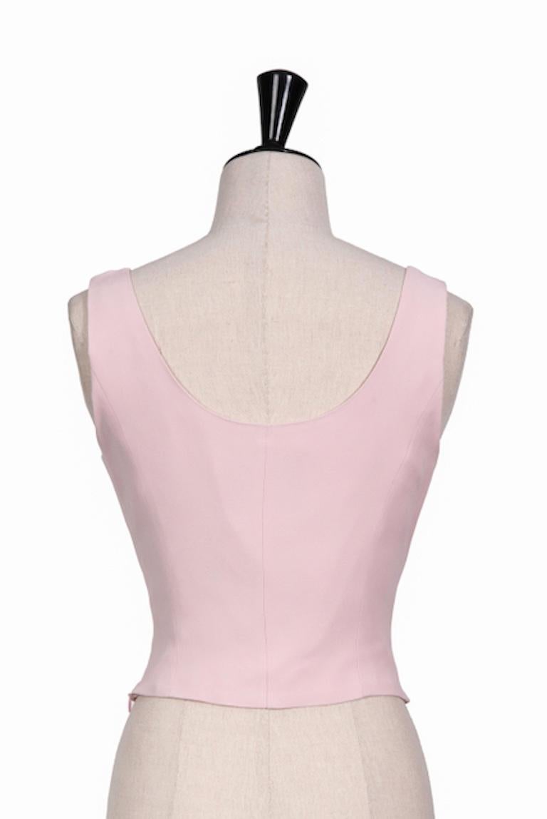 MOSCHINO Cheap and Chic Early 1990s Pale Pink Top, Jacket & Mini Skirt Ensemble For Sale 4