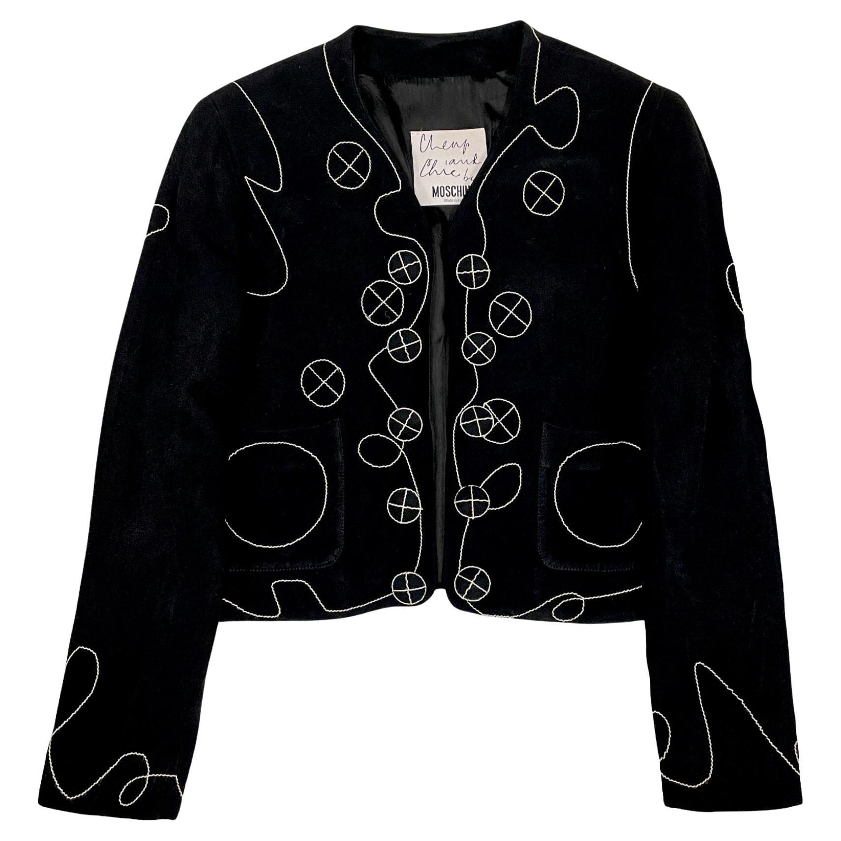 Moschino "Cheap and Chic" Embroidered Jacket 1990s
