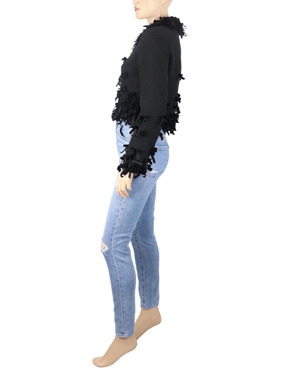 Moschino Cheap and Chic EU 38 Velvet Bows Cropped Blazer In Excellent Condition In Amman, JO