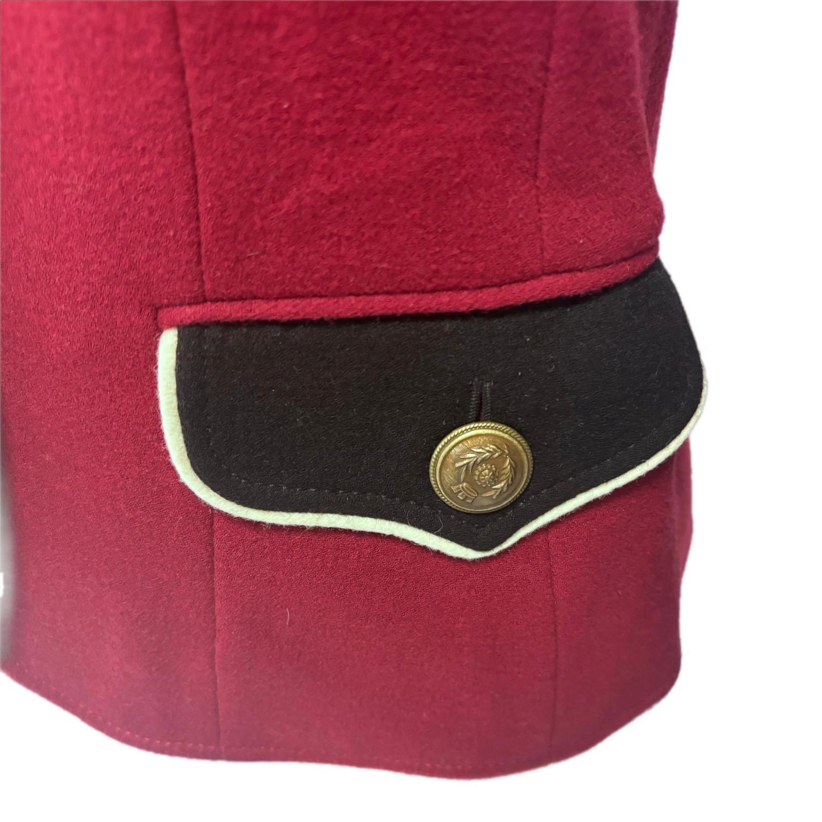 Chaqueta Moschino Cheap and Chic de lana burdeos con perfiles en contraste, 9's en Excelente estado para la venta en Basaluzzo, IT