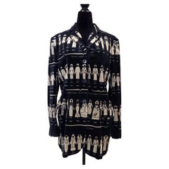 Moschino Cheap and Chic velvet jacket featuring designs inspired by 90s fashion history