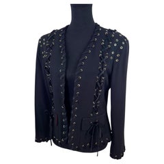 Moschino Cheap and Chic – schwarze Jacke mit Vintage-Schnürung aus den 1990er Jahren