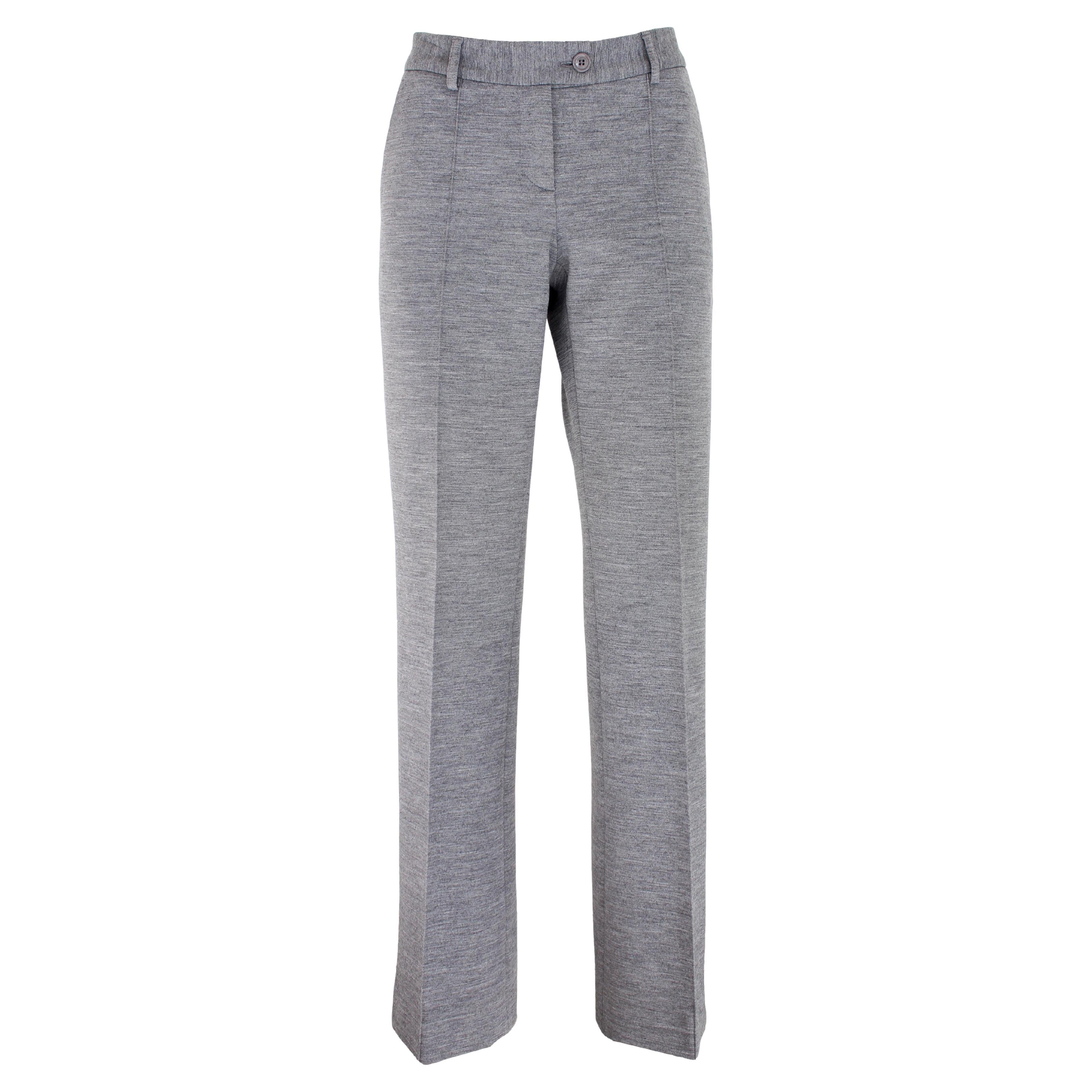 Moschino Cheap and Chic Gray Wool Palazzo Trousers For Sale