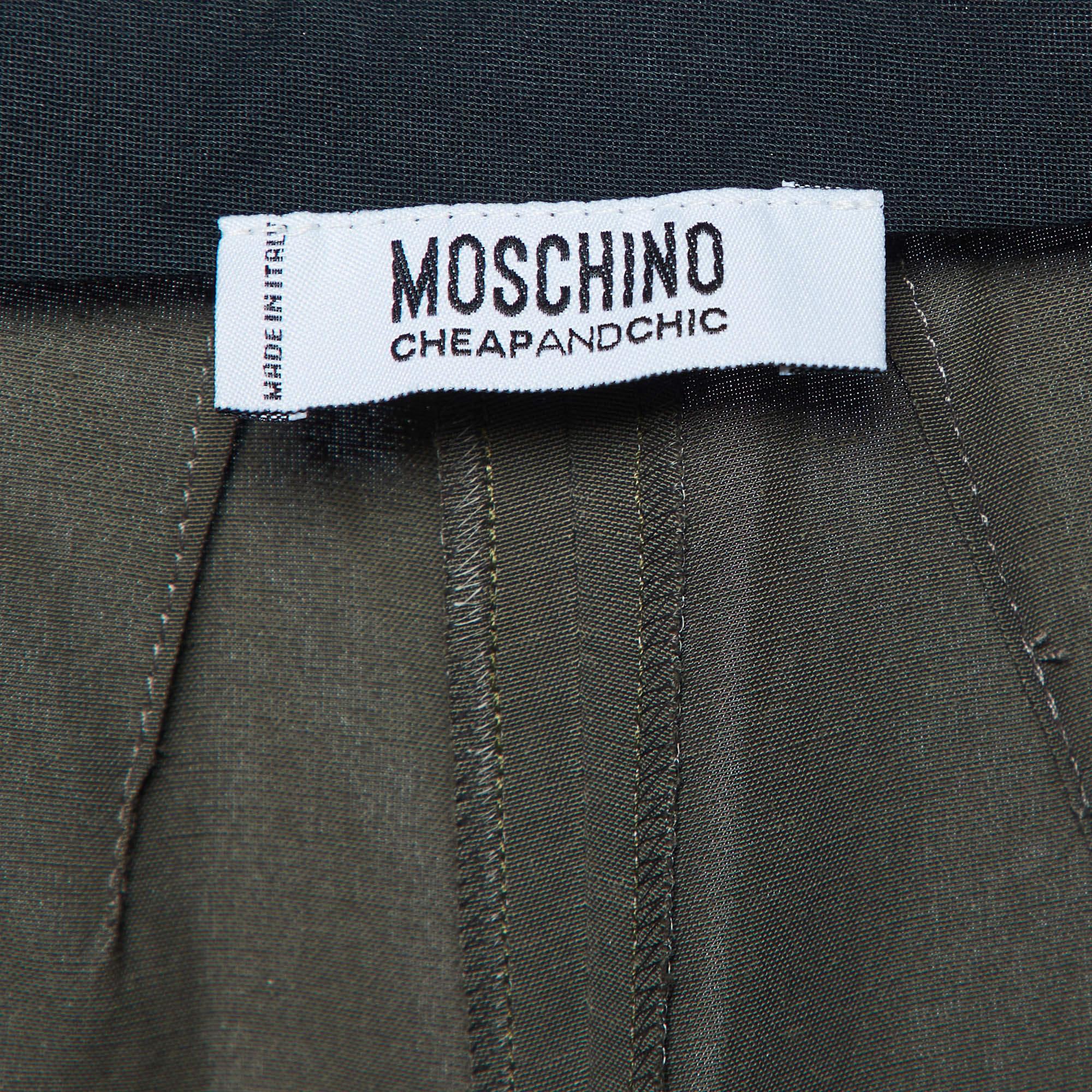 Pantalon large Moschino Cheap and Chic vert en coton mélangé M Neuf - En vente à Dubai, Al Qouz 2