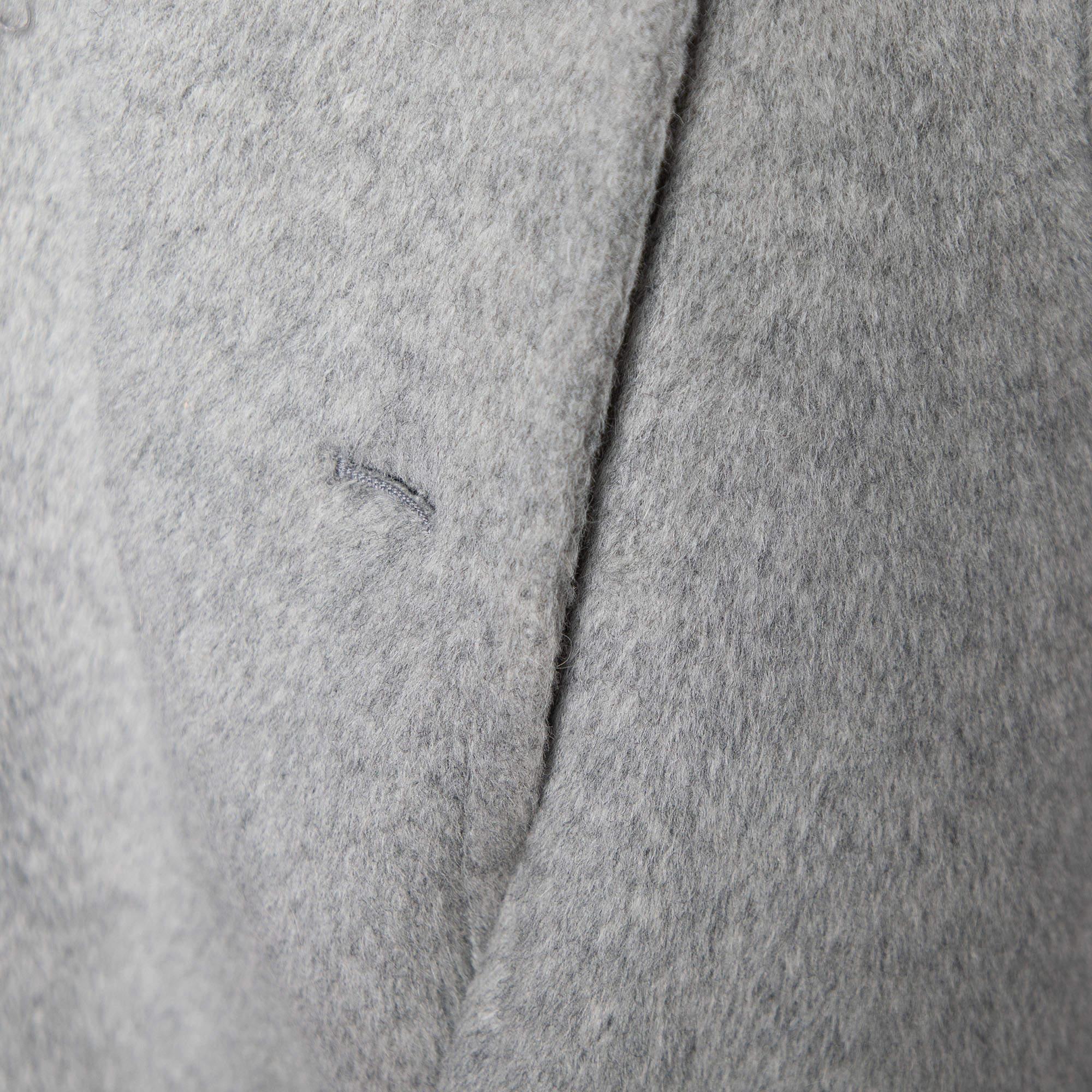 Manteau Moschino Cheap and Chic gris en laine d'alpaga avec nœud en vente 1