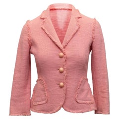 Moschino Cheap and Chic Light Pink Fringe-Trimmed Blazer