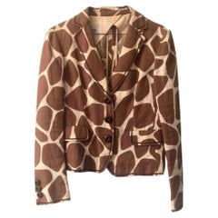 Moschino Cheap And Chic Linen Jacket in Brown and Beige Tones
