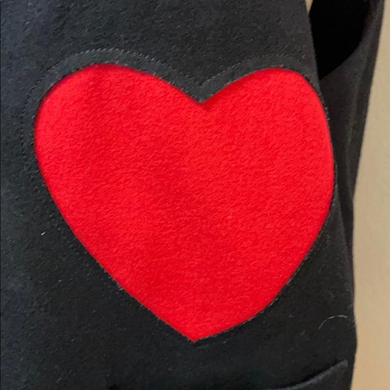 Women's Moschino Cheap and Chic Men's Black Wool Heart Vest For Sale