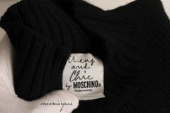 MOSCHINO, Cheap and Chic, Mens Black, Wool, Mock Neck Sweater with Question Mark