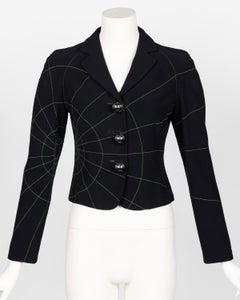 Moschino Cheap and Chic Mitternachtsblaue Directions-Jacke 1990er