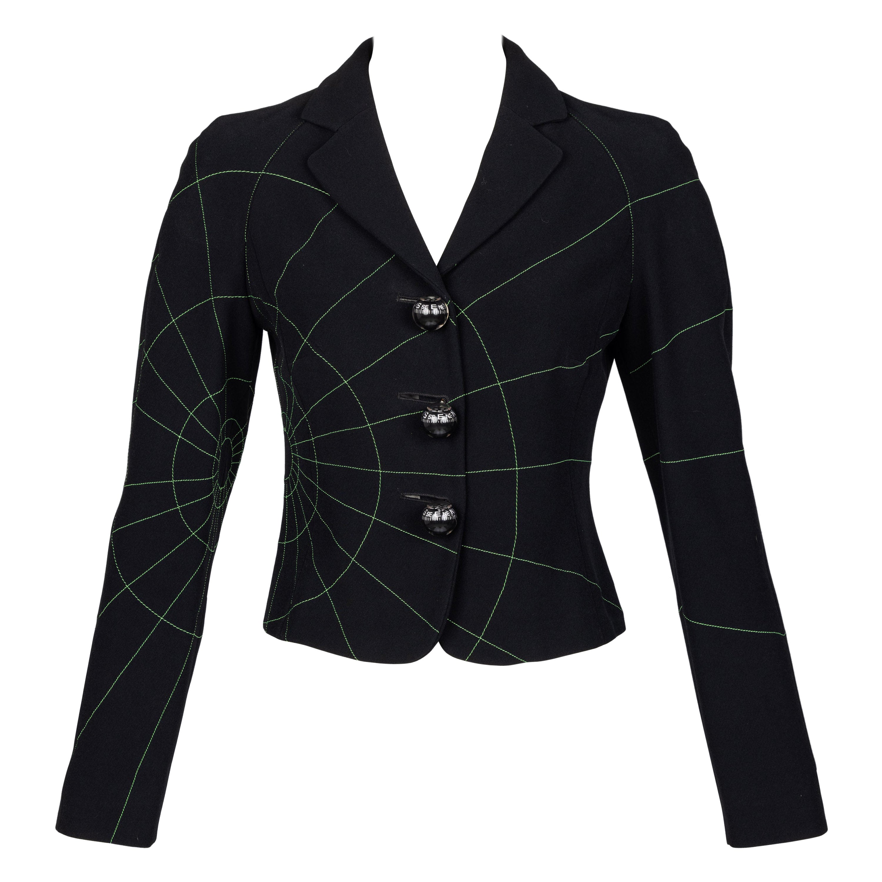 Moschino Cheap and Chic Mitternachtsblaue Directions-Jacke 1990er