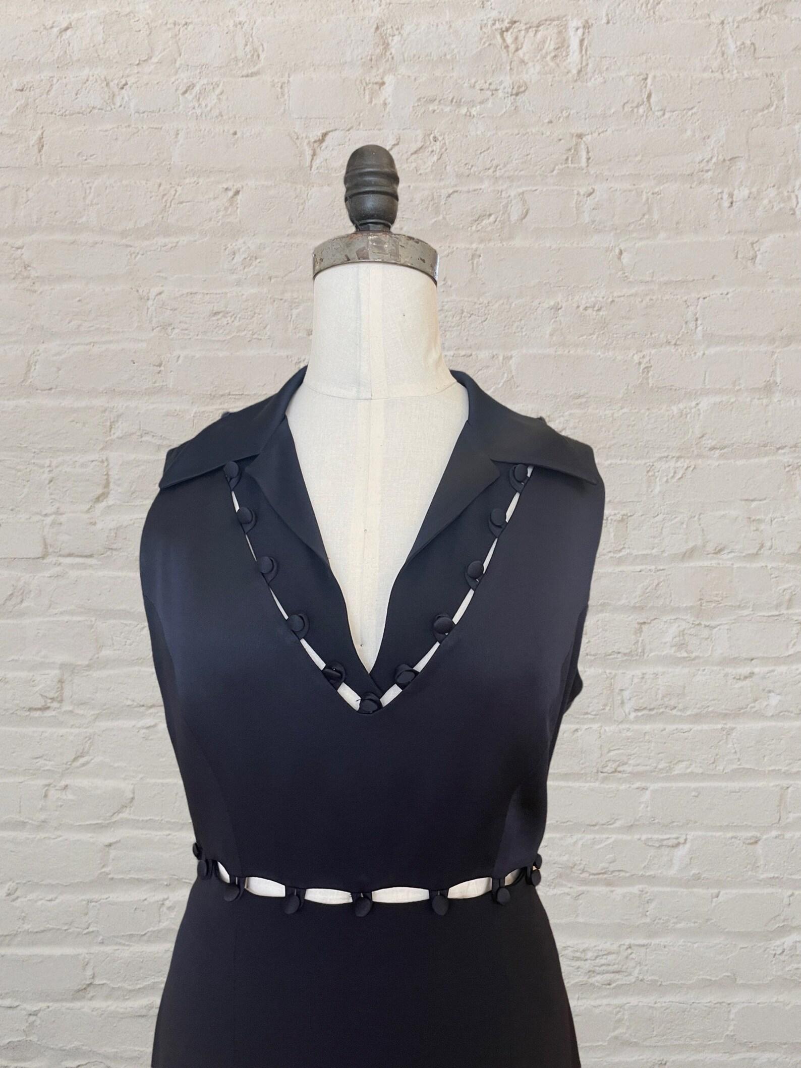 Moschino Cheap and Chic Midnight Blue Puzzle Dress In Excellent Condition For Sale In Brooklyn, NY