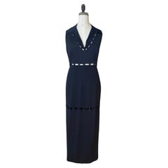 Retro Moschino Cheap and Chic Midnight Blue Puzzle Dress