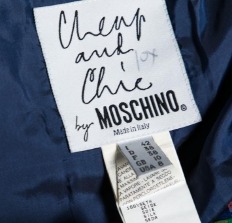 Donna Moschino Cheap and Chic Multicolore Silk Beaded Waist Detail Mini Skirt M. I. in vendita