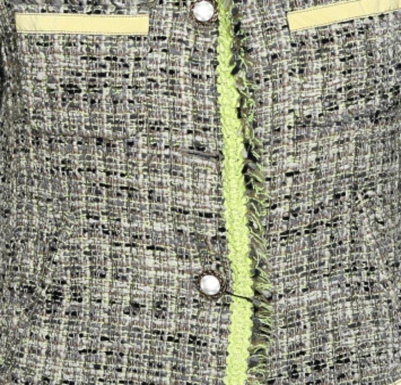 Moschino Cheap and Chic Multicolor Tweed Button Front Jacket L 1