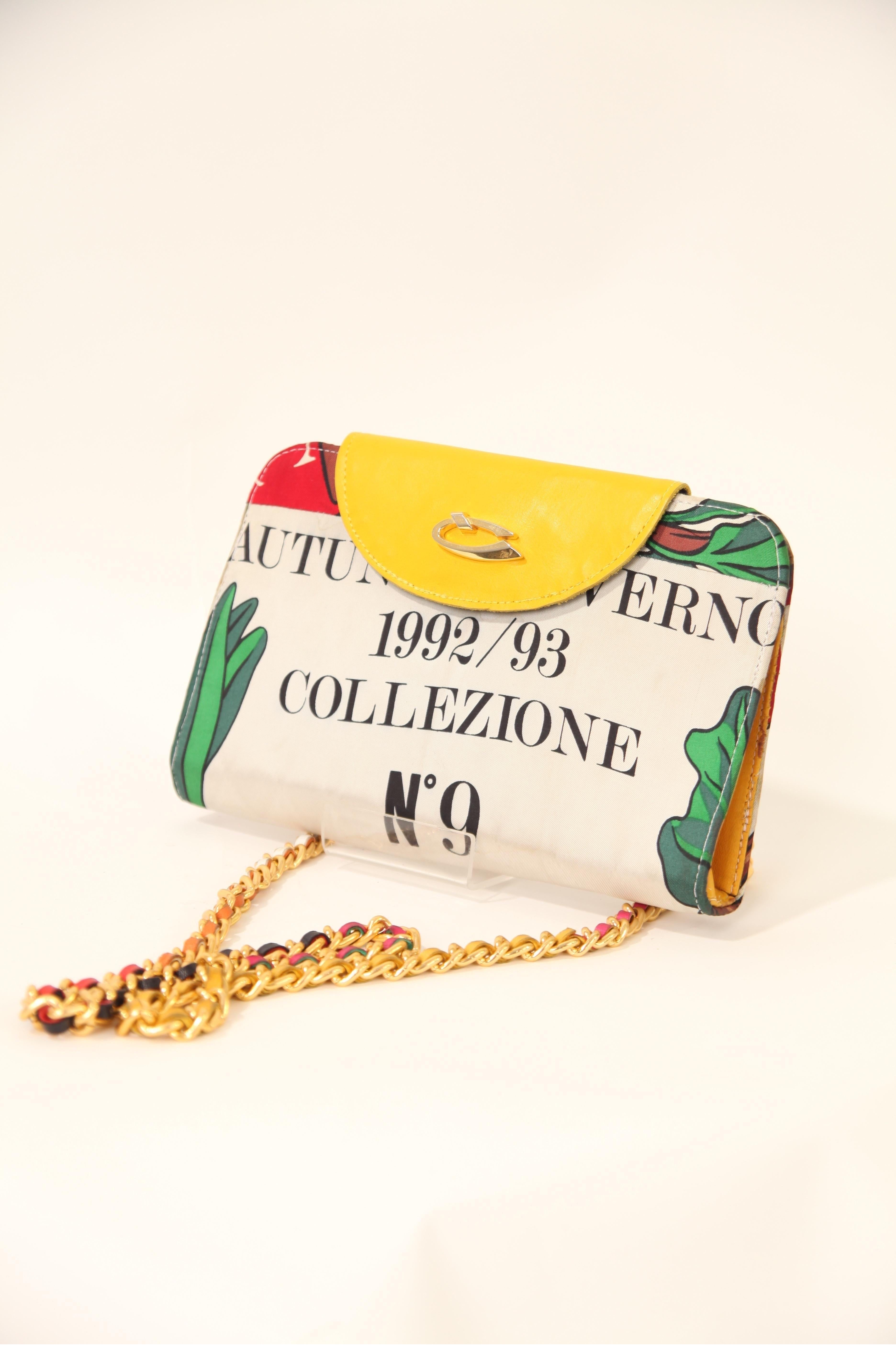 Moschino Cheap and Chic multicolour leather and textiles  clutch bag. C1992 For Sale 4