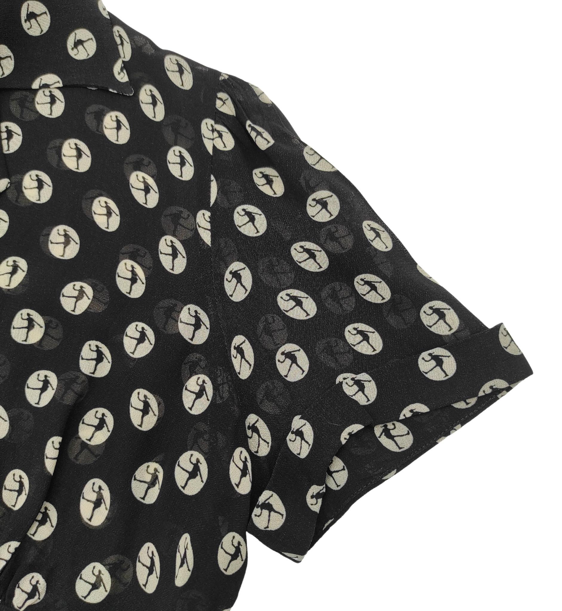 Women's Moschino Cheap and Chic Olive Oil print blouse For Sale
