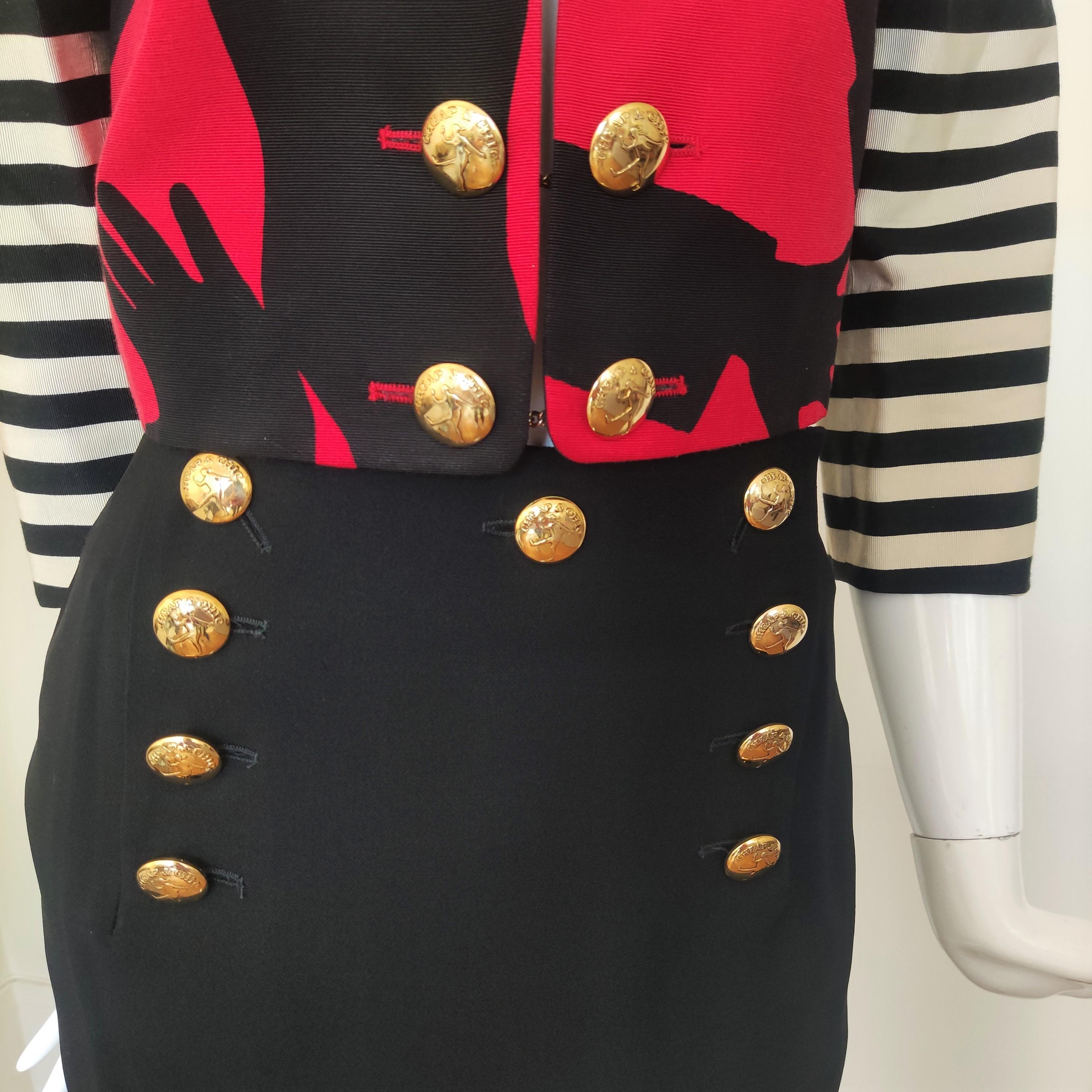 Moschino Cheap and Chic Olive Oyl Popeye Arms Legs Shadow The Nanny Couture Suit For Sale 7