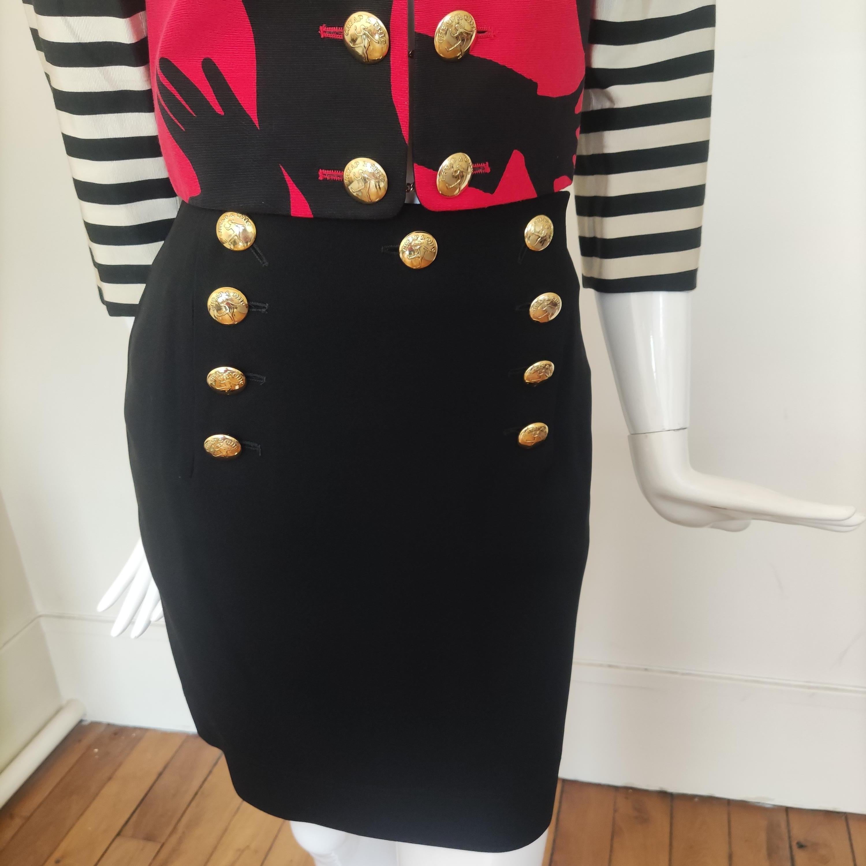 Moschino Cheap and Chic Olive Oyl Popeye Arms Legs Shadow The Nanny Couture Suit For Sale 8