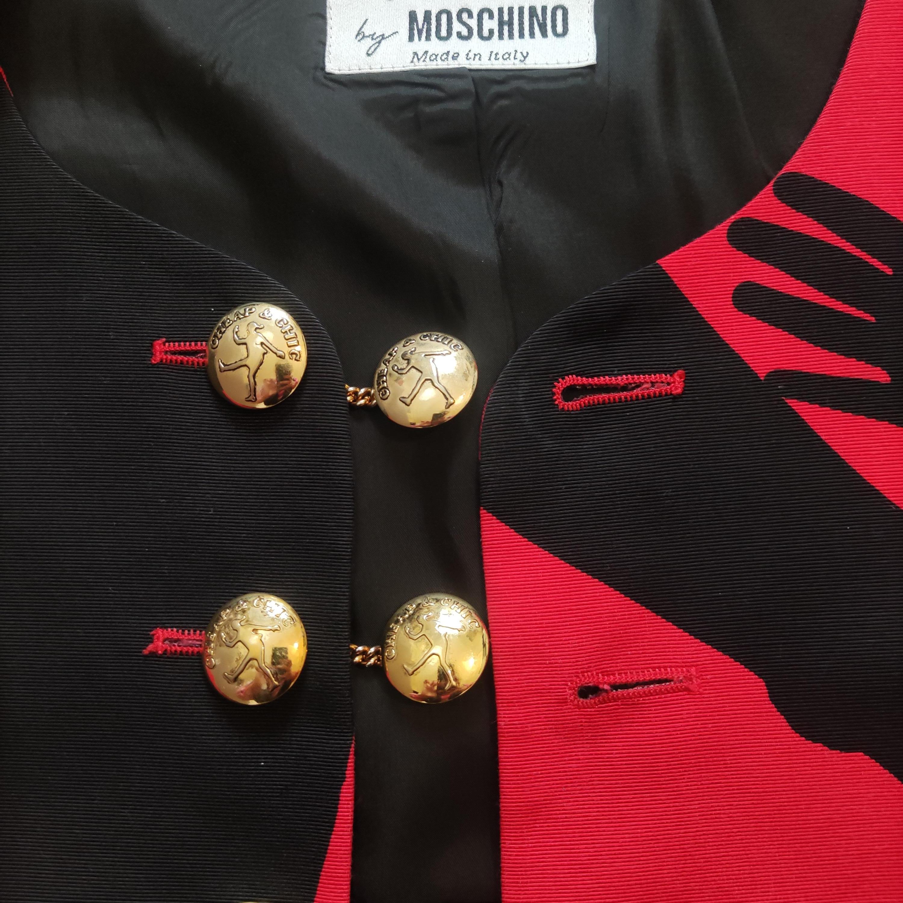 Moschino Cheap and Chic Olive Oyl Popeye Armlehnen Schatten Anzug im Angebot 8