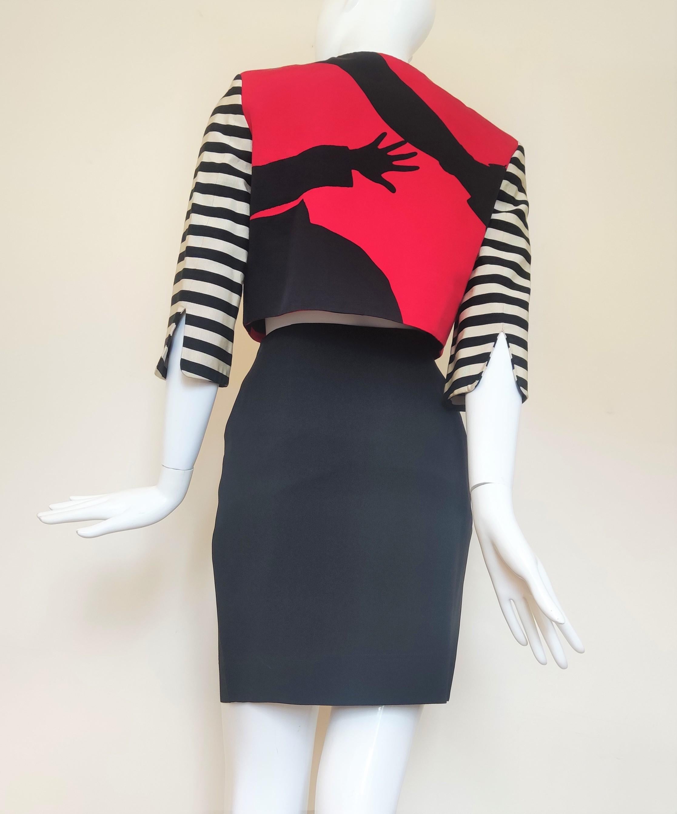 Moschino Cheap and Chic Olive Oyl Popeye Arms Legs Shadow The Nanny Couture Suit For Sale 2