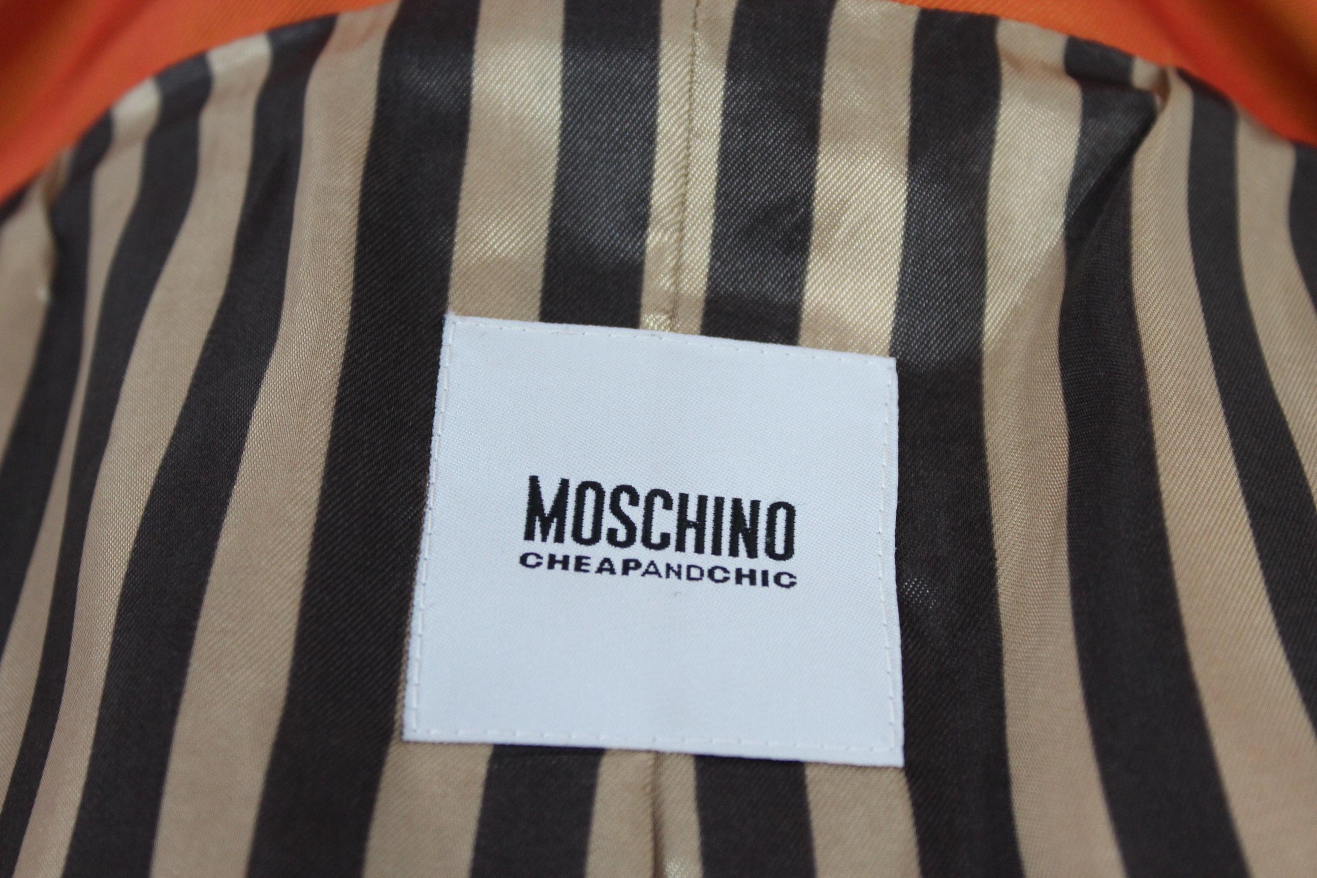 Moschino Cheap and Chic Orange Fitted Classic Dinner Jacket 1