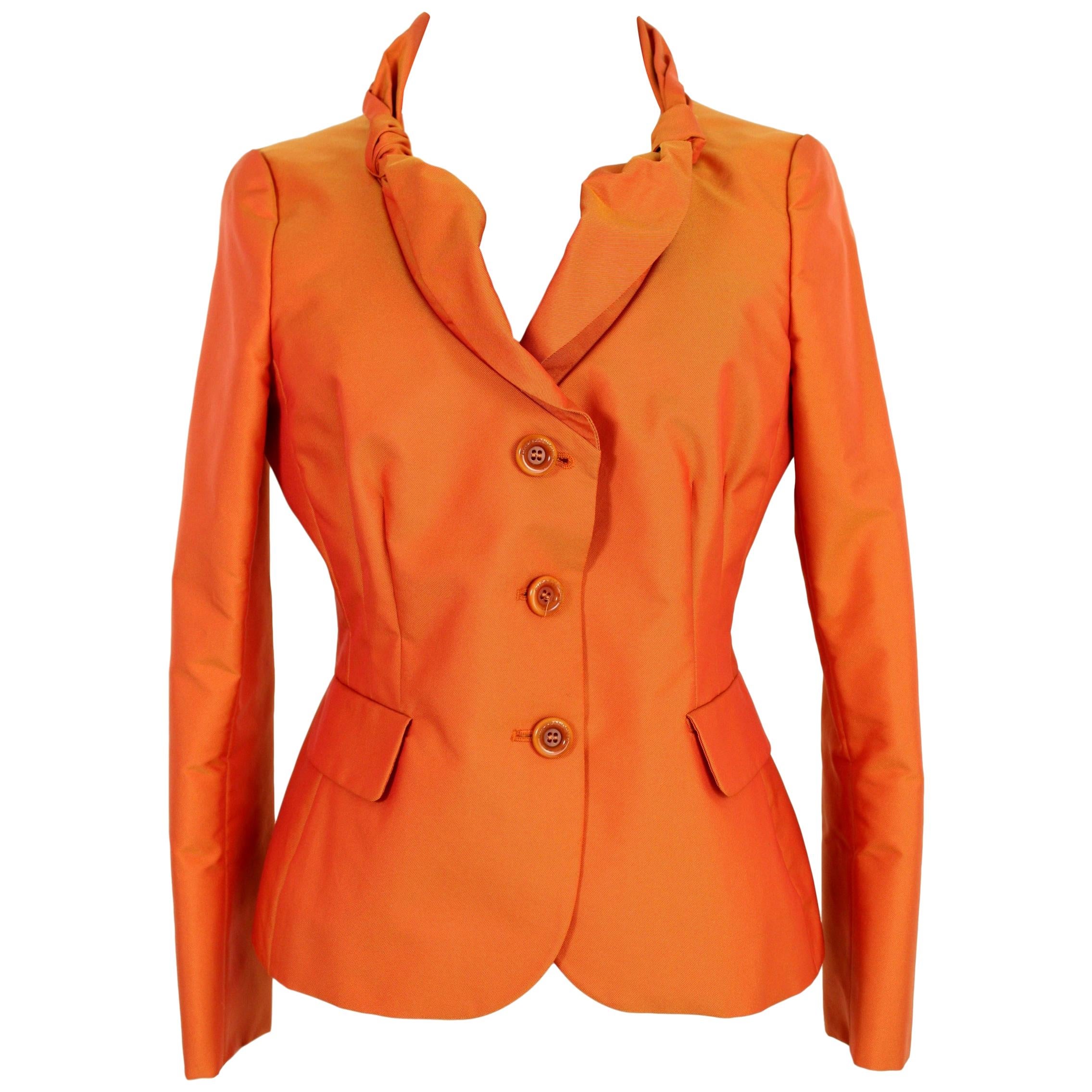 Moschino Cheap and Chic Orange Fitted Classic Dinner Jacket