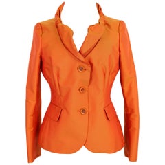 Vintage Moschino Cheap and Chic Orange Fitted Classic Dinner Jacket