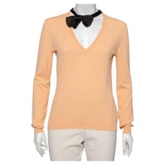 Pull à manches longues Moschino Cheap and Chic orange en tricot à col en V M